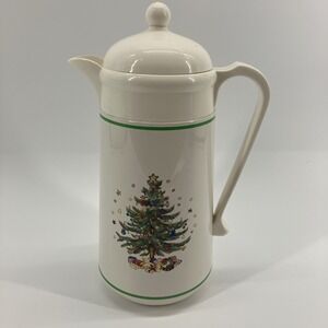 Vintage Nikko Christmas 1 Liter Thermal Glass Vacuum Coffee Carafe